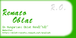 renato oblat business card